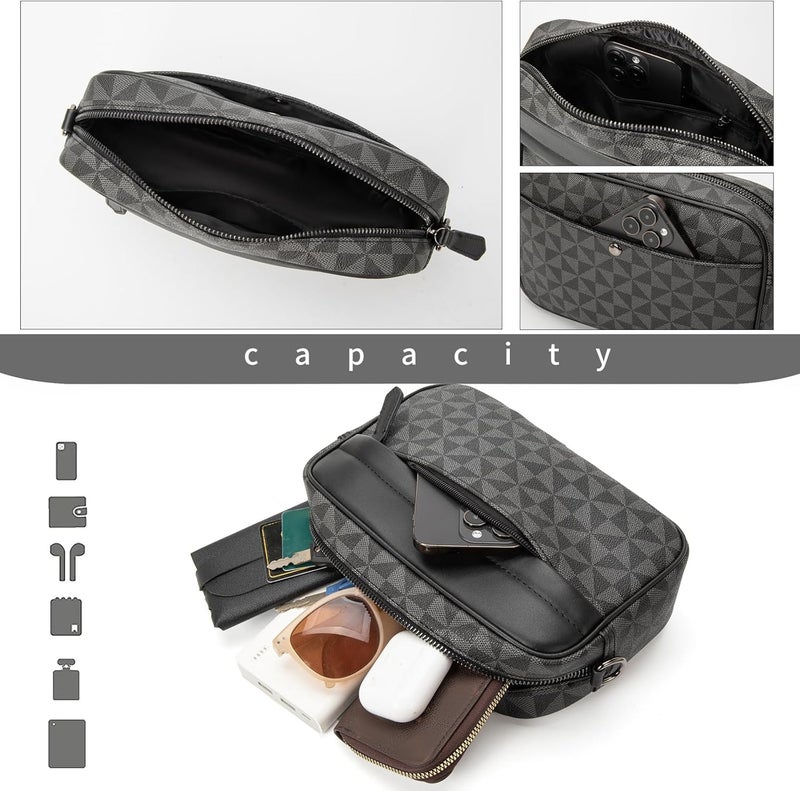 XIKIBEA Crossbody Bag for Mens, Men's commuter shoulder bag, Travel bag Work Business Small men's satchel - Image 3